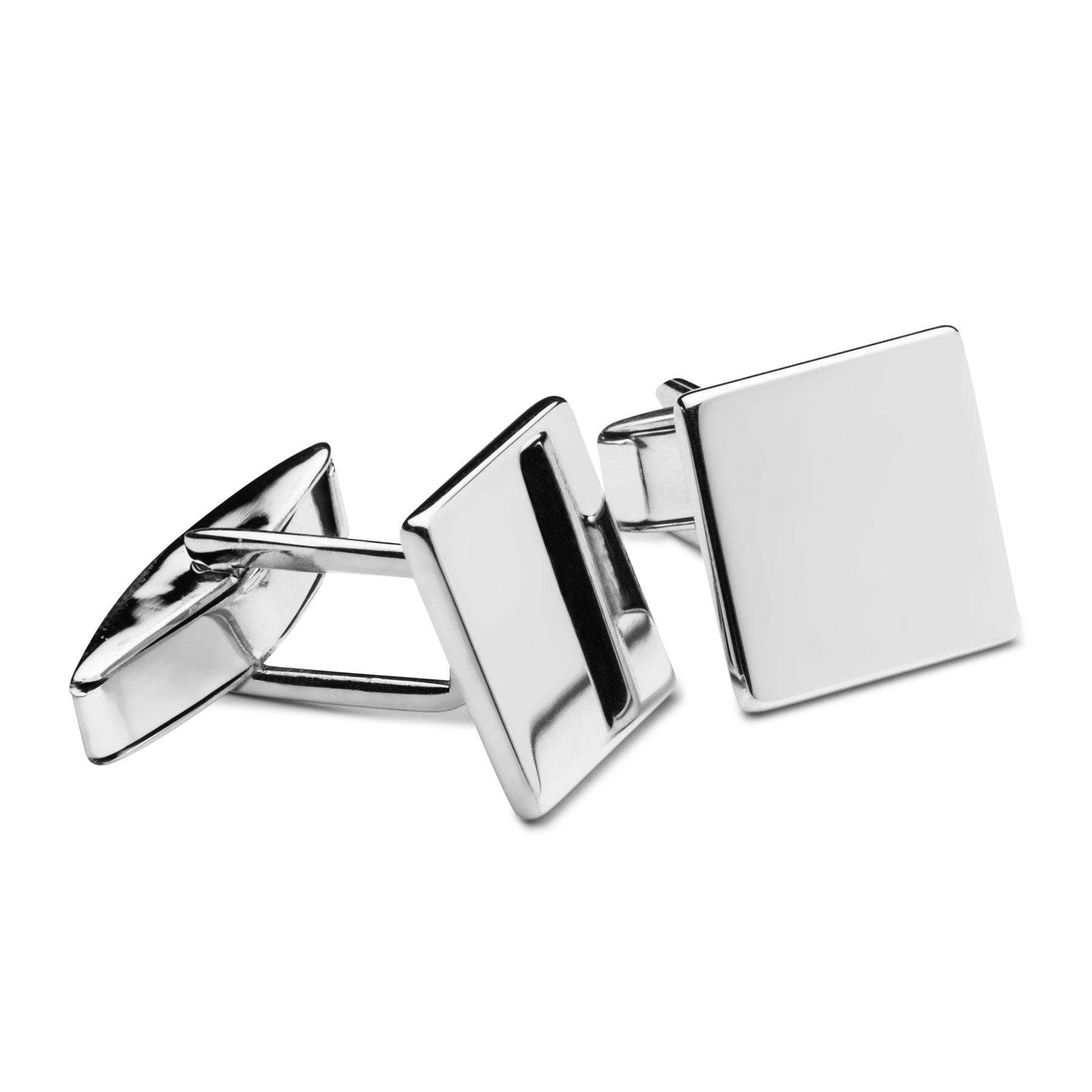 Manschettenknöpfe quadratisch mit Logo Mechanik