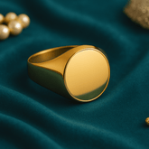 Siegelring 925 Sterling Silber rund vergoldet